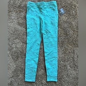 NWT Eddie Bauer Jogger Leggings Size YL Aqua Drawstring Waist